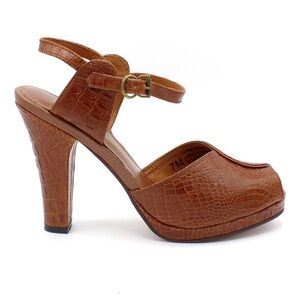 Re-Mix Miranda vintage replica crocodile pumps